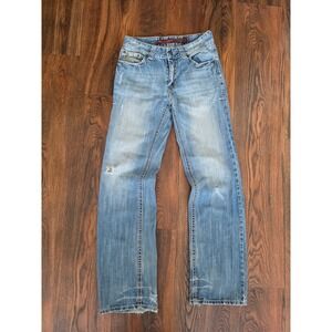 Rock & Roll Cowboy Double Barrel Relaxed Straight Jeans Mens 29x34 Blue Denim